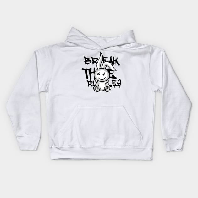 Break The Rules Kids Hoodie by Summerdsgn